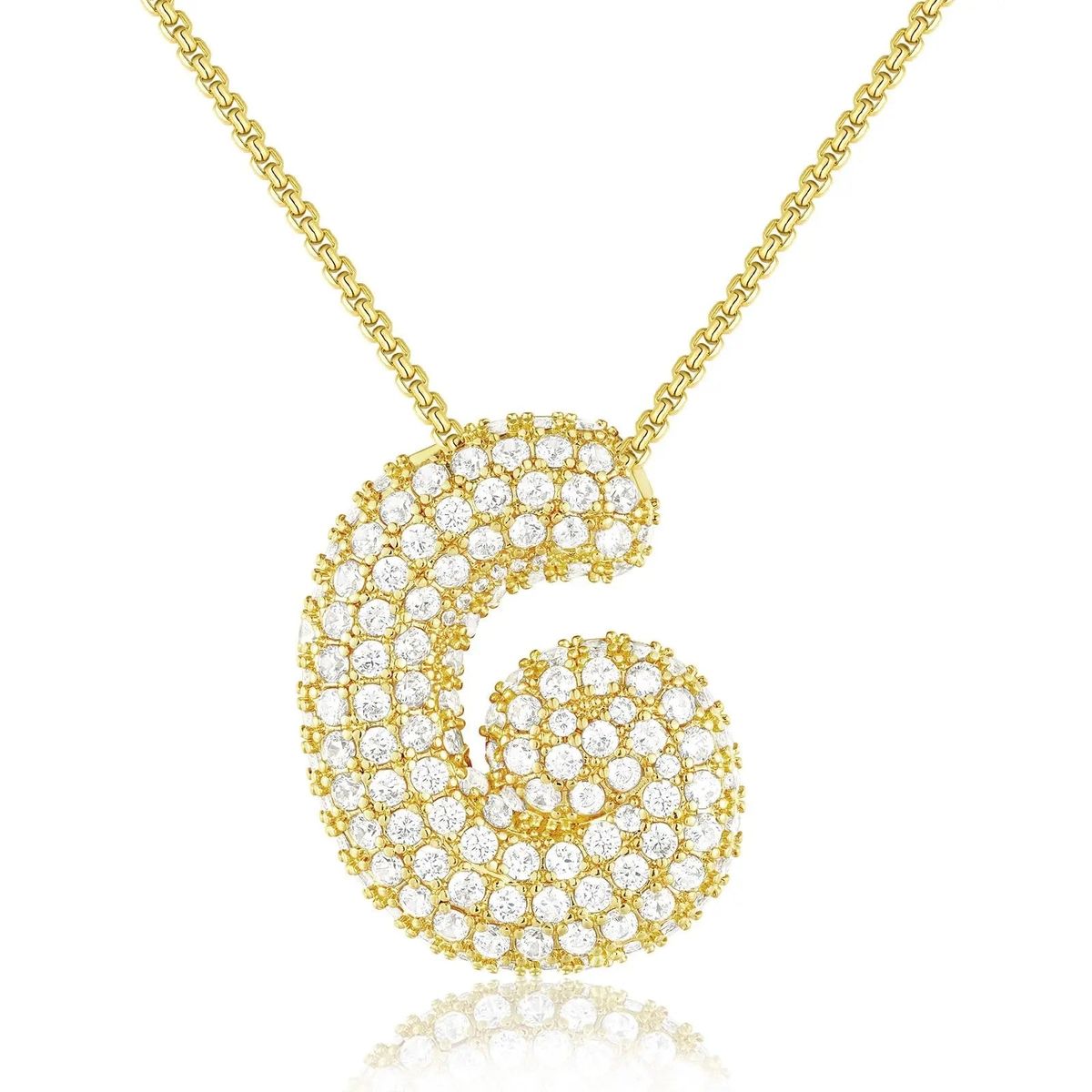 Gold Plated Bubble Initial Necklace