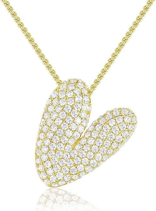 Gold Plated Bubble Initial Necklace