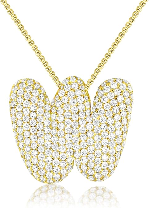 Gold Plated Bubble Initial Necklace