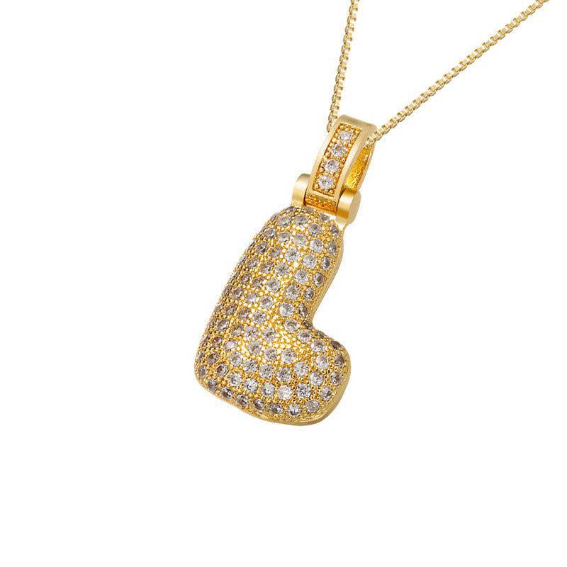 Gold Plated Bubble Initial Necklace