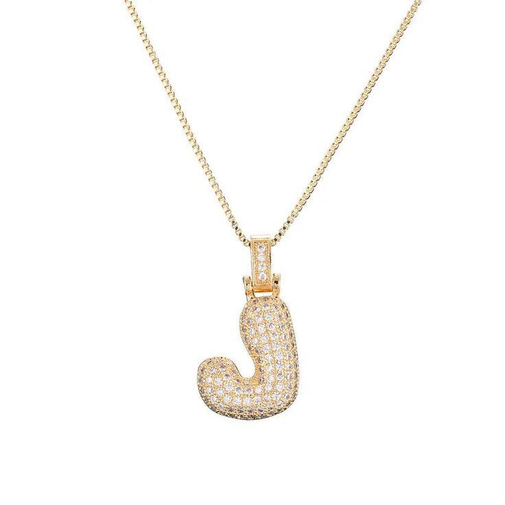 Gold Plated Bubble Initial Necklace