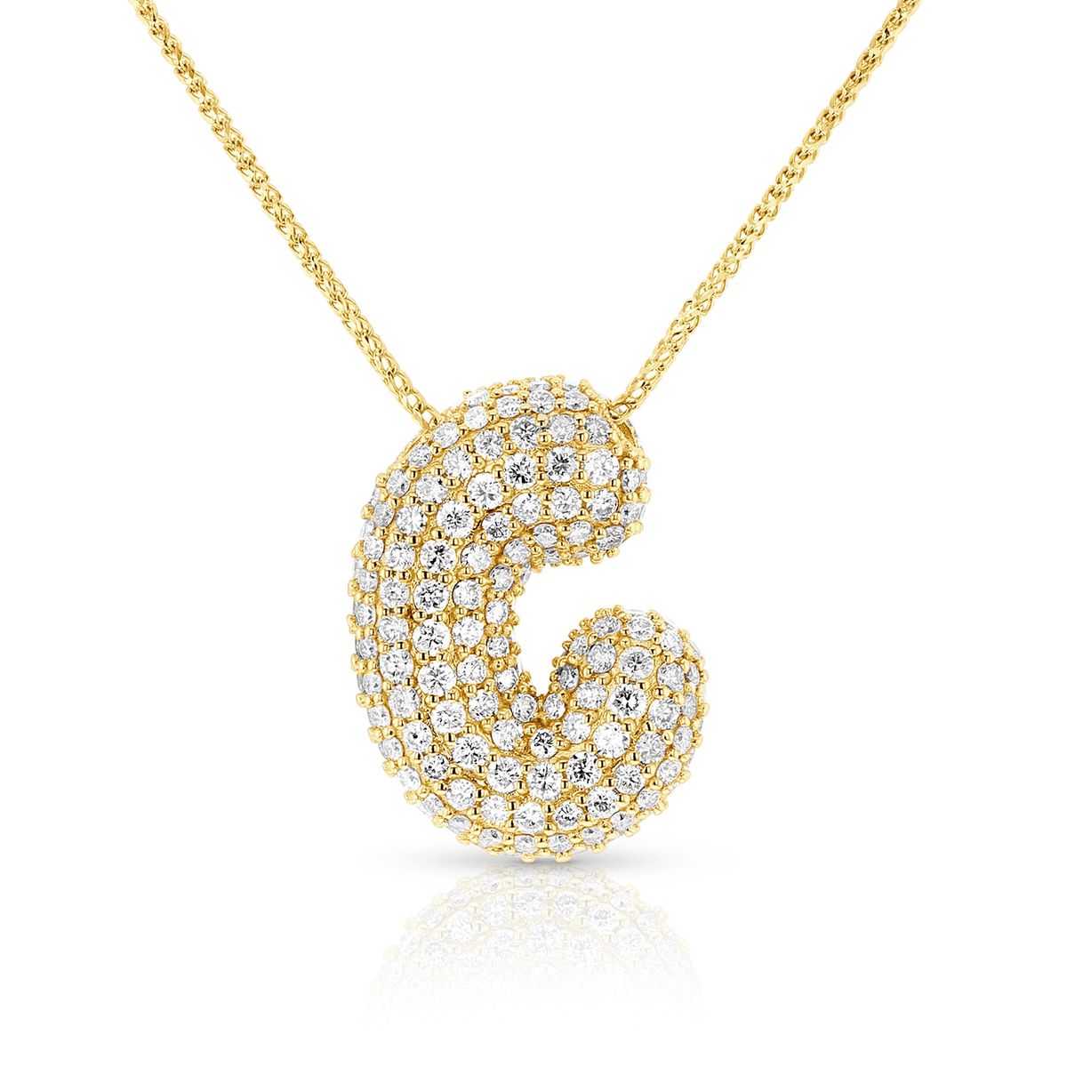 Gold Plated Bubble Initial Necklace
