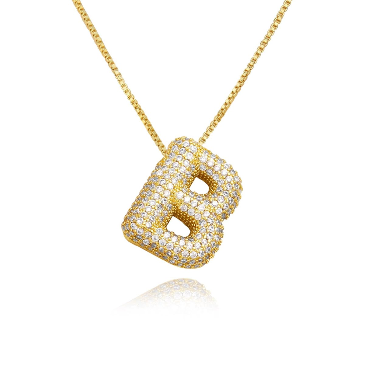 Gold Plated Bubble Initial Necklace