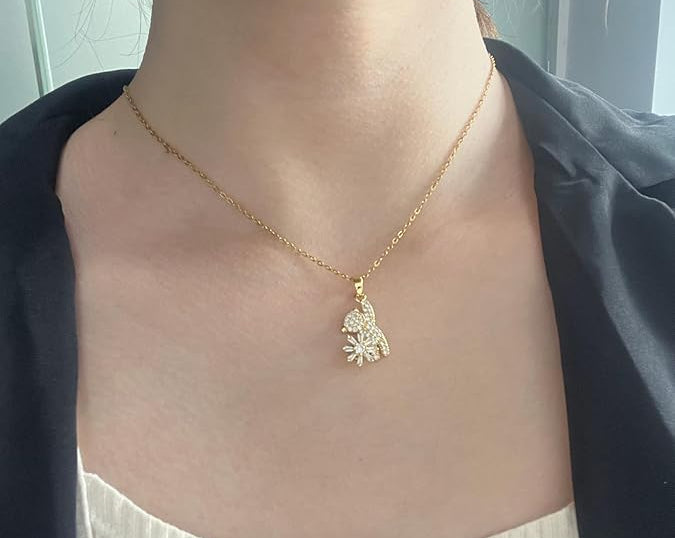 Gold Plated Teddy Charm Necklace