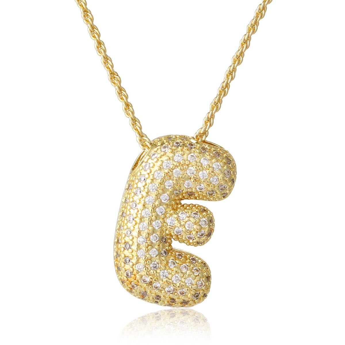 Gold Plated Bubble Initial Necklace