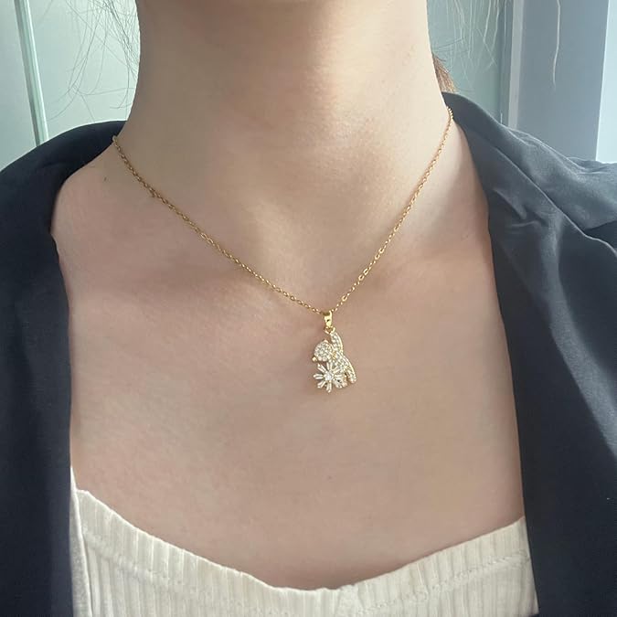 Gold Plated Teddy Charm Necklace