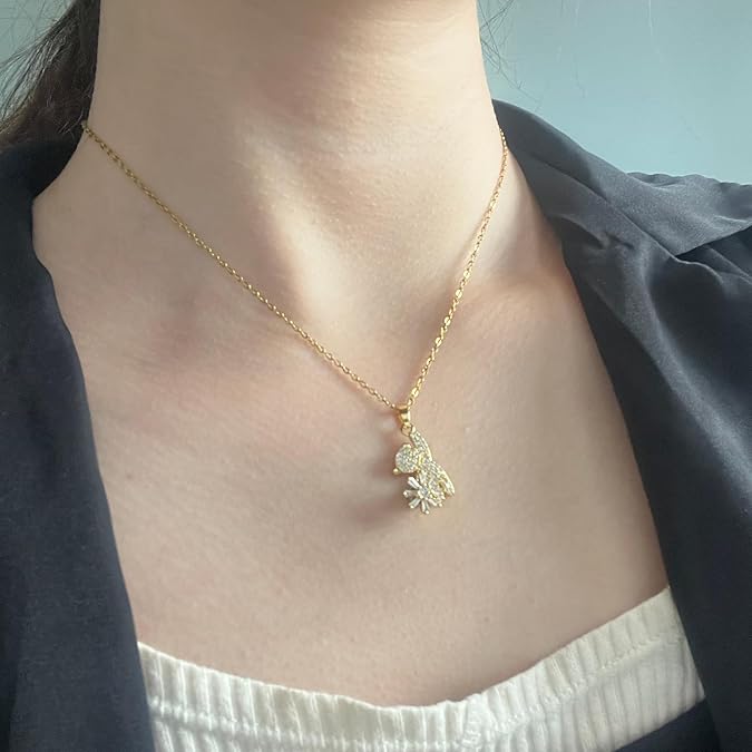 Gold Plated Teddy Charm Necklace